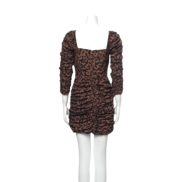 Nicholas Brown Animal Print Ruched Mini Dress - Picture 2 of 5